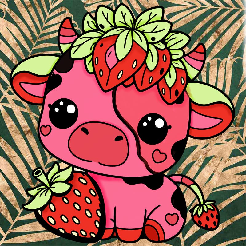 cute strawberry cow