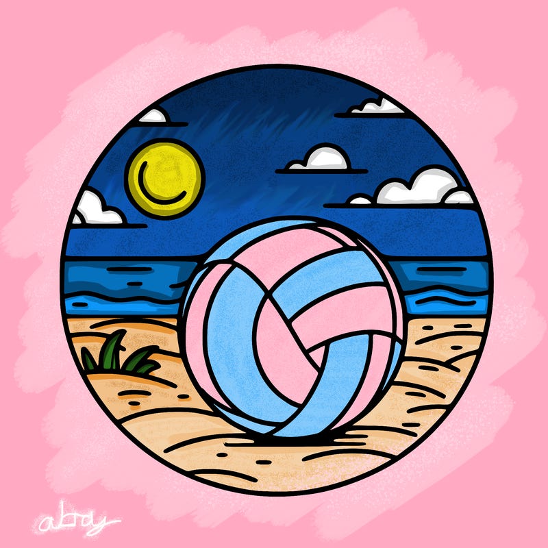 volleyball on a beach