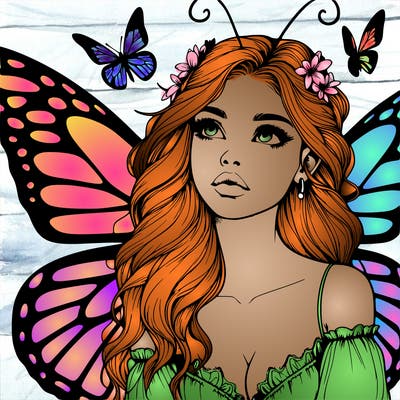 butterfly fairy realistic girl