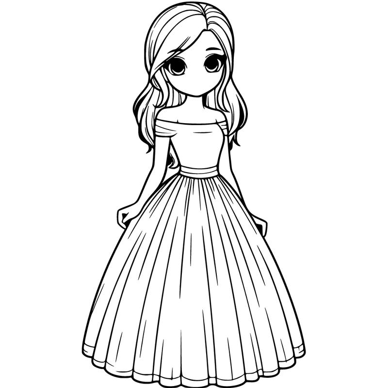 realistic girl in dress