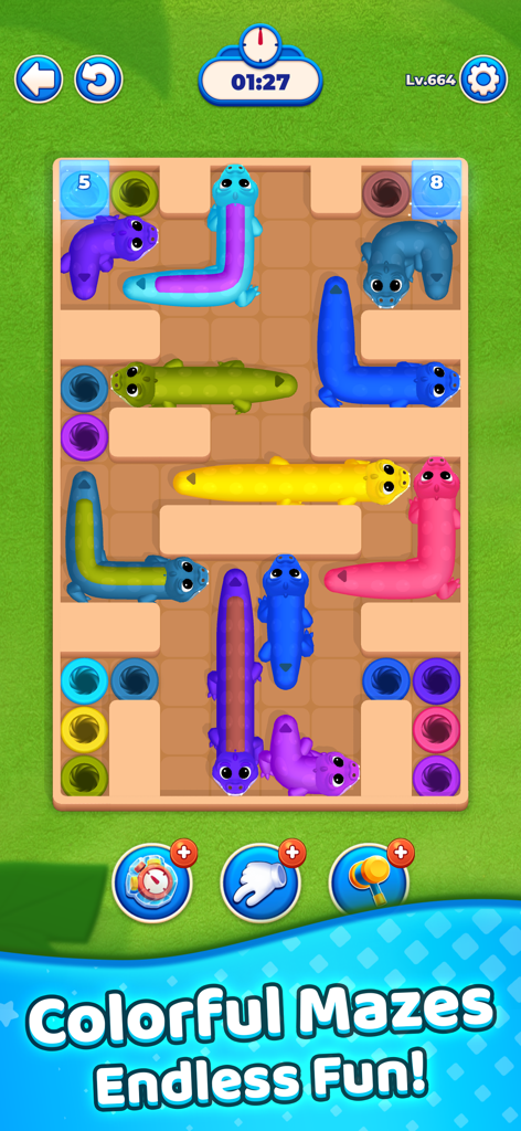 Pet Tunnel Puzzle - Colorful pet characters on a logic puzzle board in the Pet Tunnel Puzzle mobile game