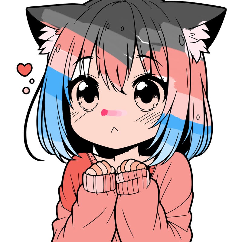 shy anime catgirl
