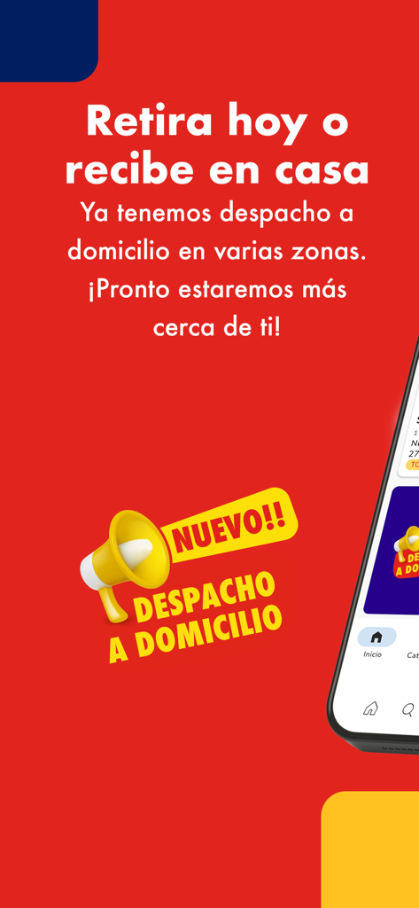 aCuenta - Promotional screen for the aCuenta app highlighting new home delivery and store pickup options in Chile.