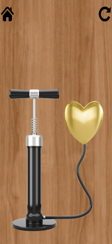 No Wifi Game: Offline Games 3D - 3D mini game screenshot showing an air pump inflating a golden heart