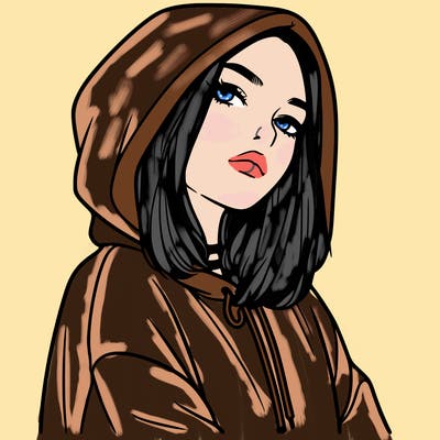 a realistic girl in a hoodie