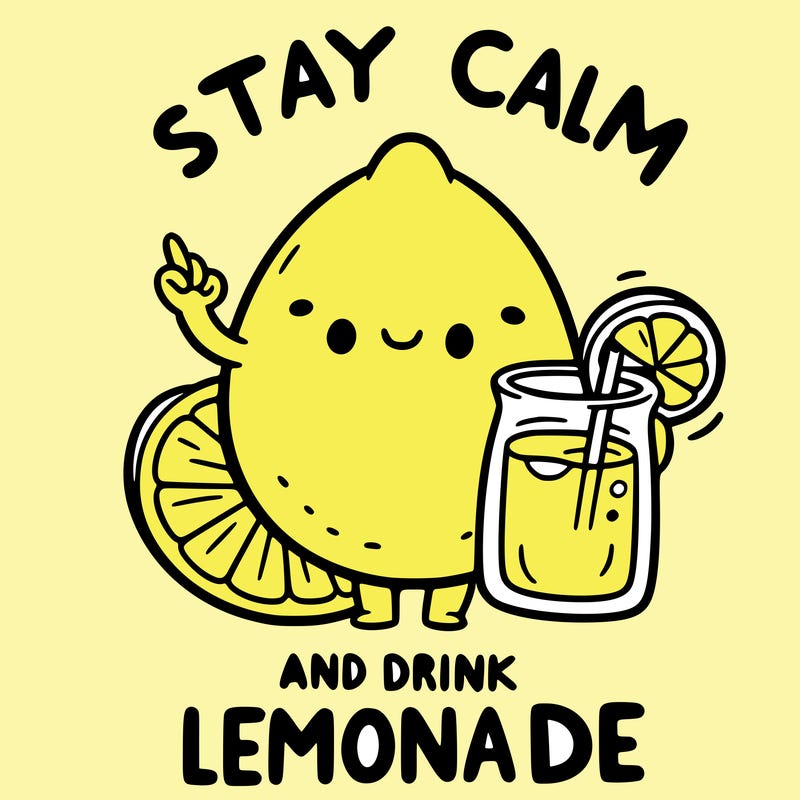 stay calm and drink lemonade