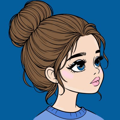 realistic girl with bun