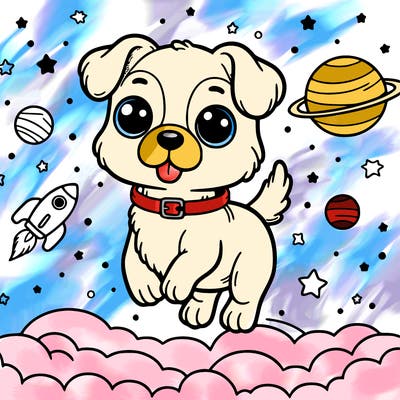 dog in space
