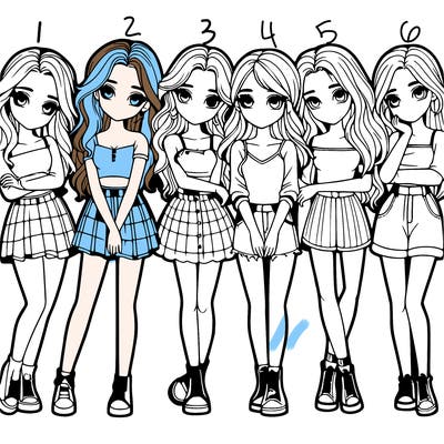 a group of girls realistic