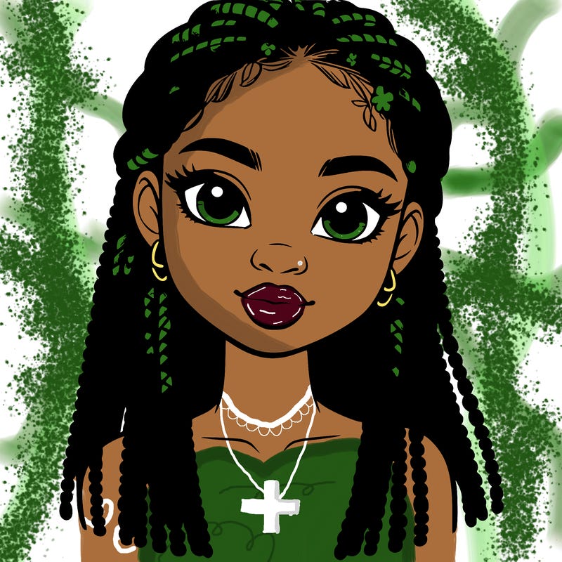 a realistic black girl with braids