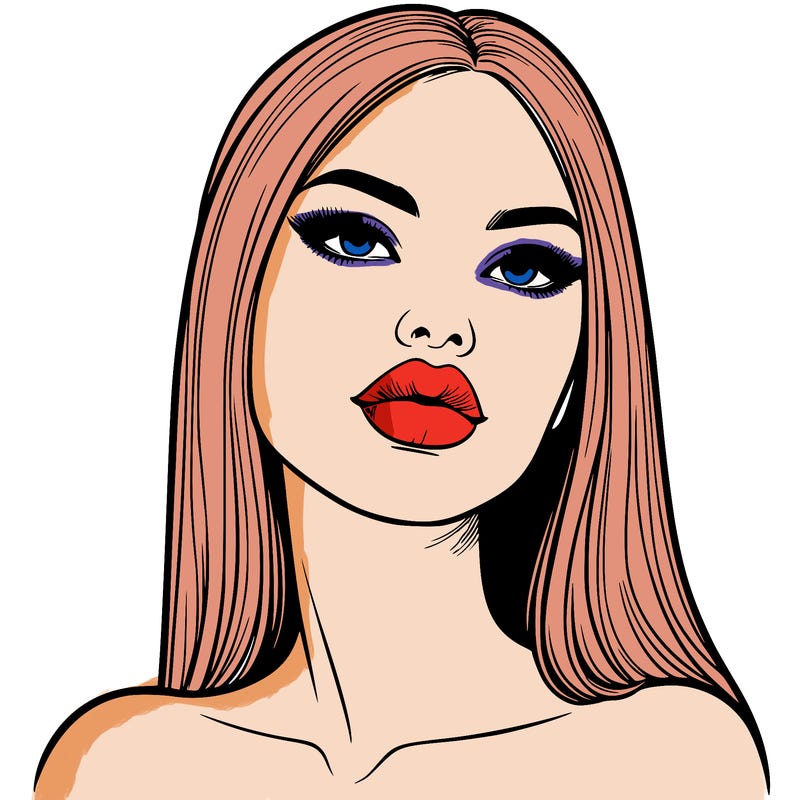 realistic woman with full lips