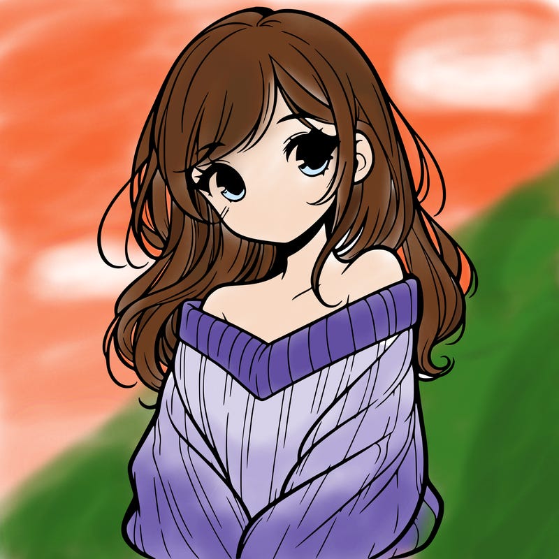 shy pretty girl wearing a sweater that is falling off one shoulder portrait