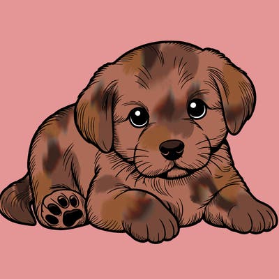 a cute realistic puppy