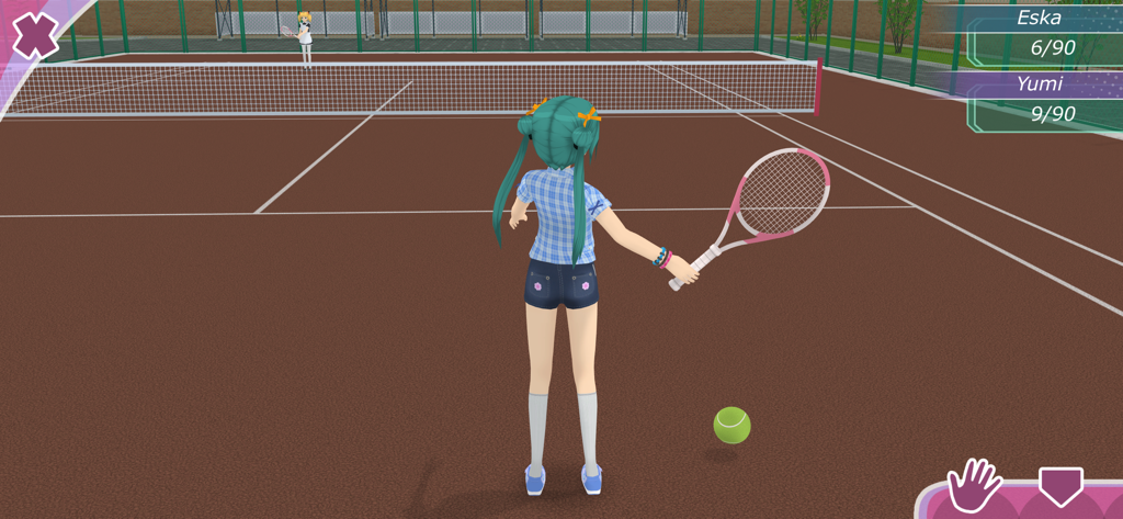 Anime City 3D - Una personaje de anime jugando al tenis en una cancha en Anime City 3D.