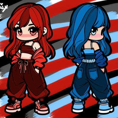 girl in crop top and baggy pants