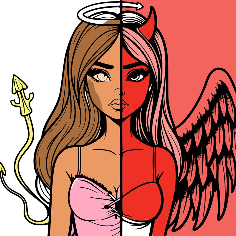 devil vs angel realistic girl