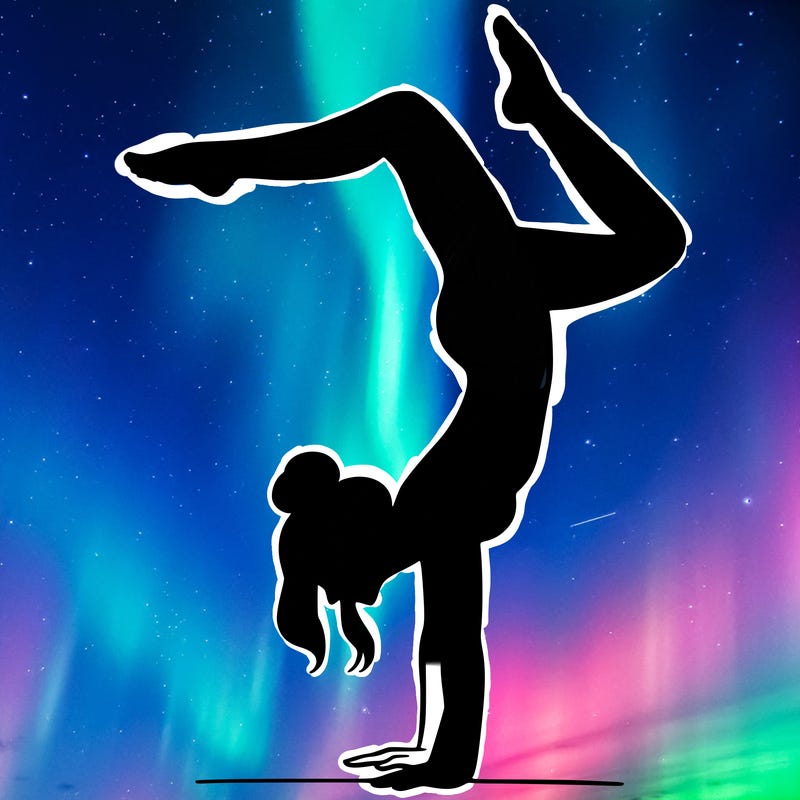 a woman doing a handstand