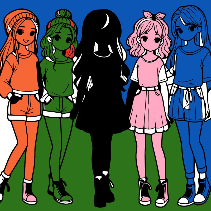 a group of five girls