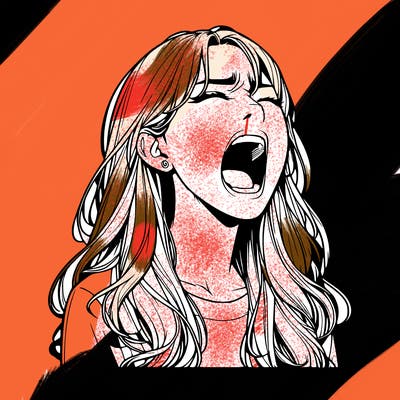 screaming realistic, girl