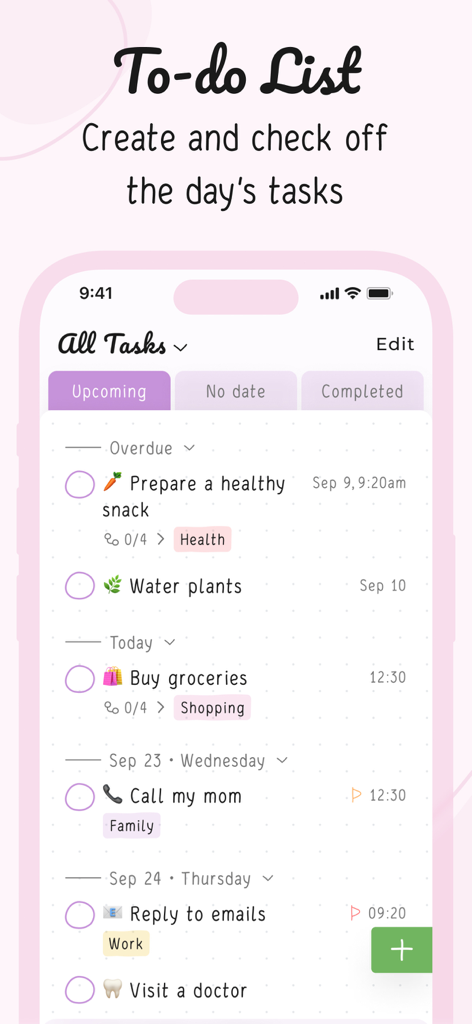 Hizo: Habit Tracker & Todo - Hizo app interface showing a minimalist aesthetic to-do list with daily tasks and categories