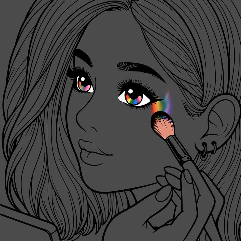 a realistic girl doing her makeup