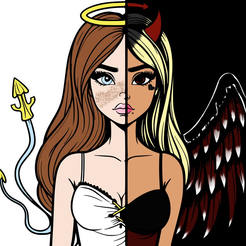devil vs angel realistic girl