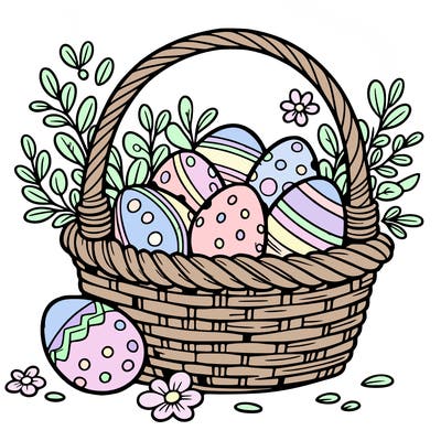 basket filled with easter eggs