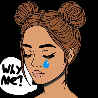 woman with hair buns