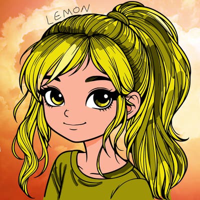 realistic girl with ponytail