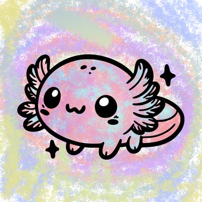 cute easy baby axolotl