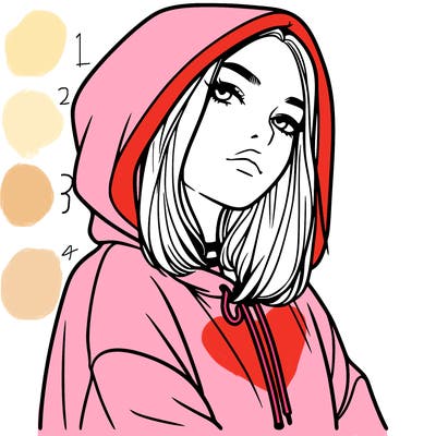 a realistic girl in a hoodie