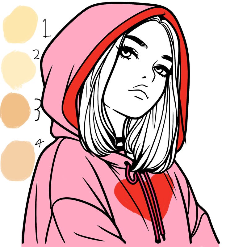 a realistic girl in a hoodie