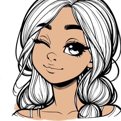 realistic girl with squinted eyes