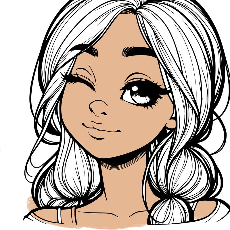 realistic girl with squinted eyes