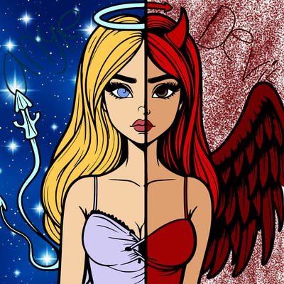 devil vs angel realistic girl