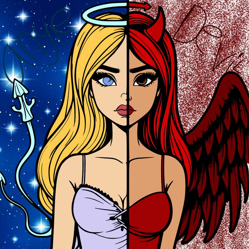 devil vs angel realistic girl