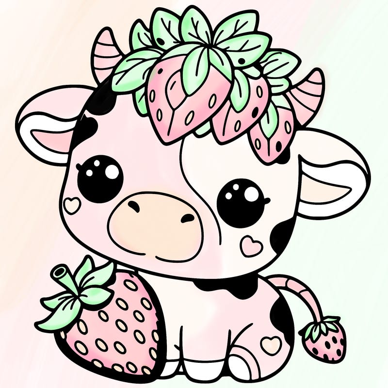 cute strawberry cow