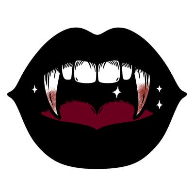 lips with vampire teeth