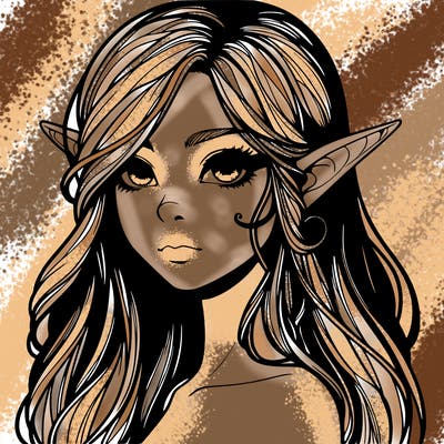 elf girl realistic dark fantasy