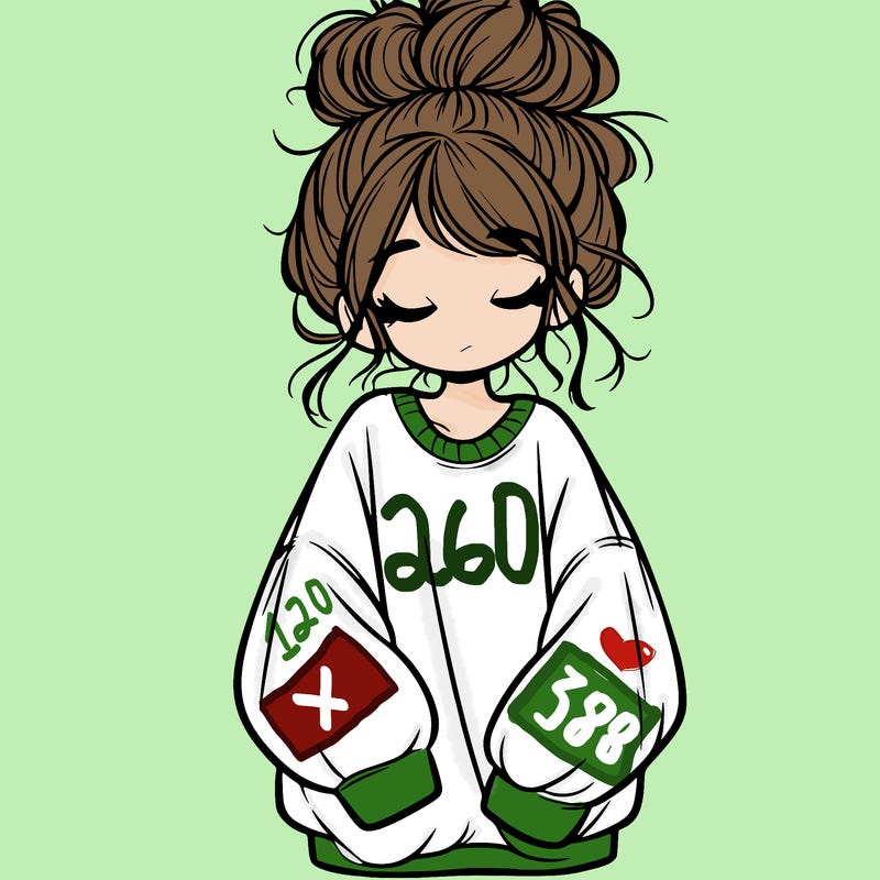 girl with baggy sweatshirt and messy bun