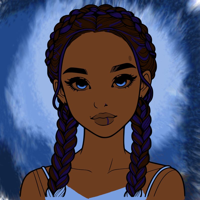 realistic girl with braids