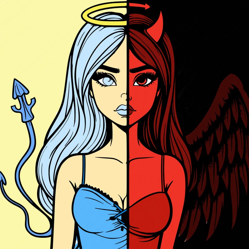 devil vs angel realistic girl