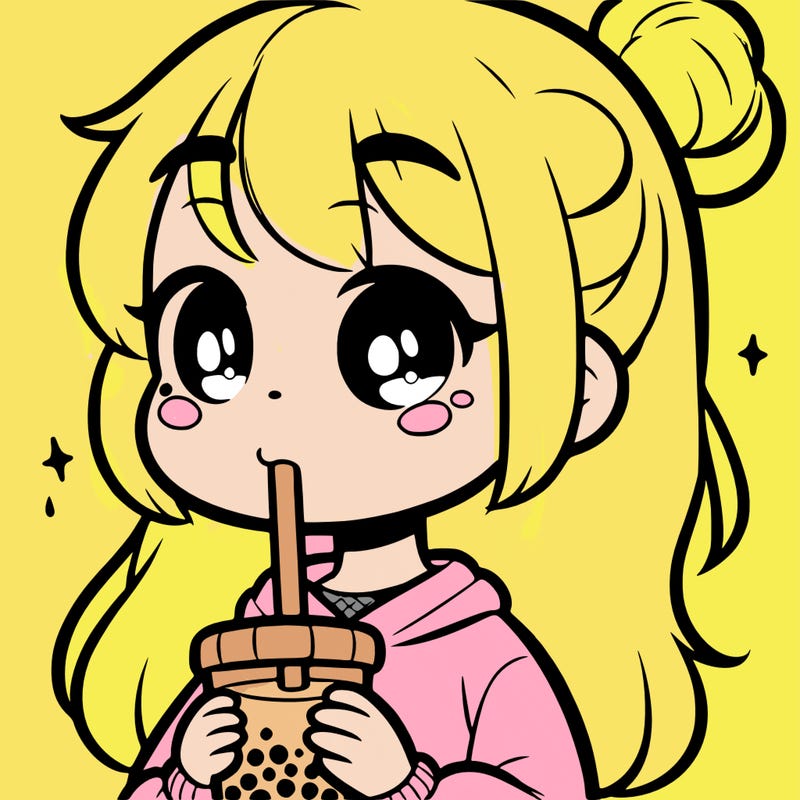 cute girl drinking boba