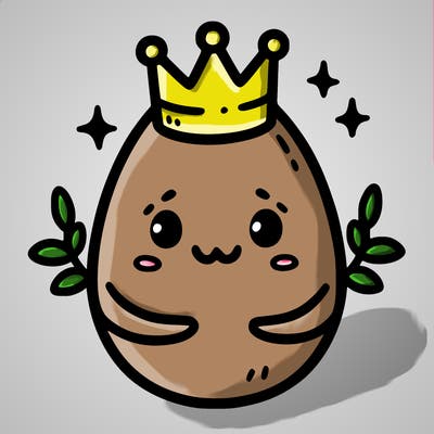an egg with a crown.
