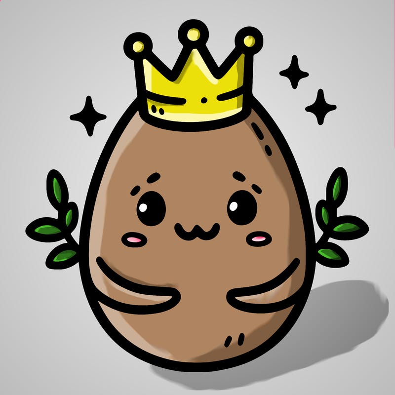 an egg with a crown.