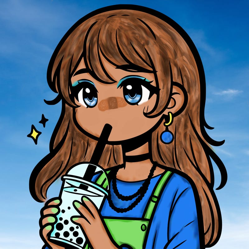 teenage girl drinking boba