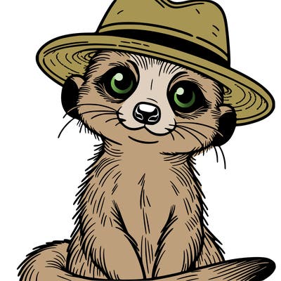 meerkat with hat