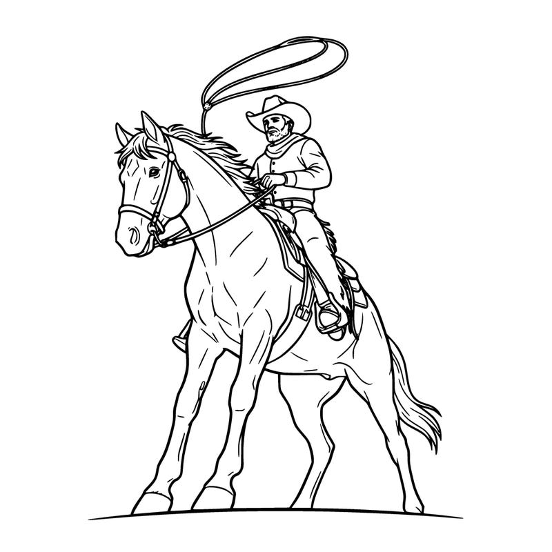 cowboy riding horse