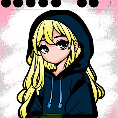 teen girl with baggy hoodie