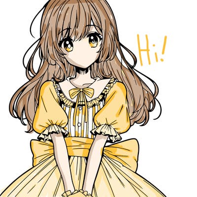 anime girl in a dress smiling